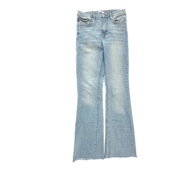 Forever 21 Bootcut Raw Hem Women's size 26 Medium Wash Blue Denim jeans - Picture 1 of 5